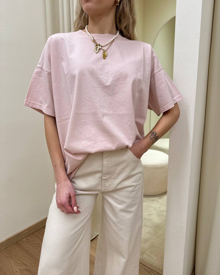 T-shirt oversize rosa pastello Vicolo Shop Online T-shirt oversize rosa pastello Vicolo