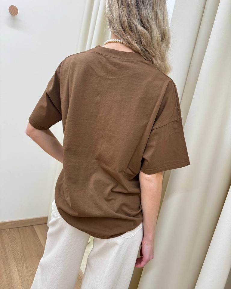 T-shirt oversize tabacco Vicolo Shop Online T-shirt oversize tabacco Vicolo