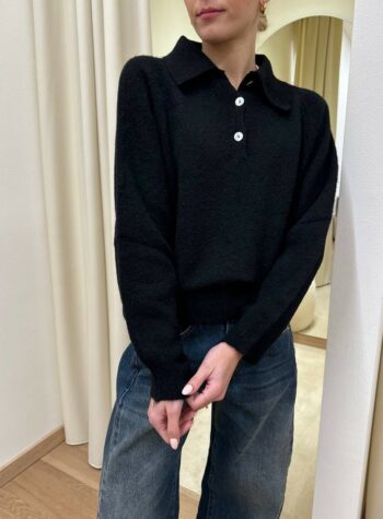 Shop Online Maglia polo con lana nera HaveOne