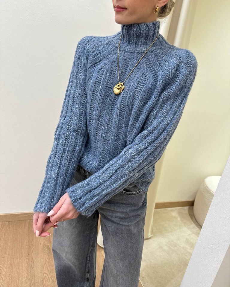 Maglione a scatoletta melange jeans Susy Mix Shop Online Maglione a scatoletta melange jeans Susy Mix