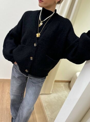 Shop Online Cardigan over in maglia nero HaveOne