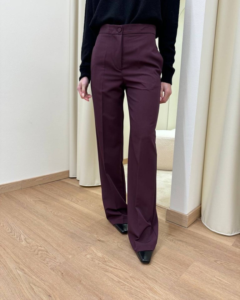 Pantalone classico dritto bordeaux Vicolo Shop Online Pantalone classico dritto bordeaux Vicolo