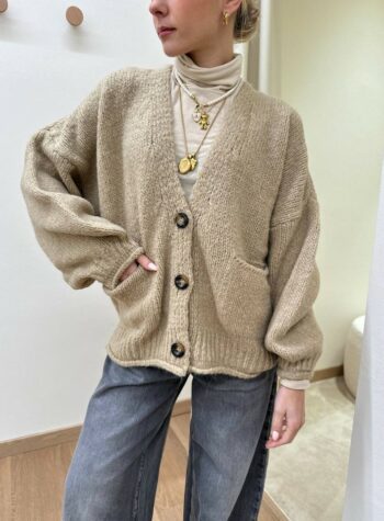 Shop Online Cardigan over in maglia beige HaveOne