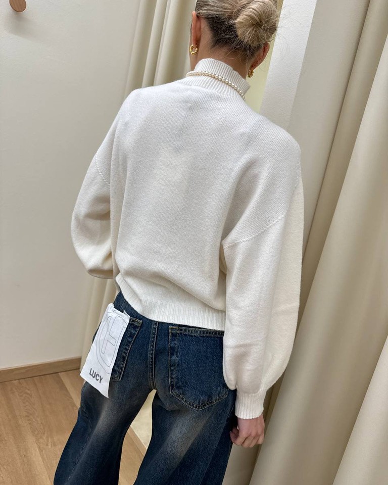 Maglia over collo alto burro HaveOne Shop Online Maglia over collo alto burro HaveOne