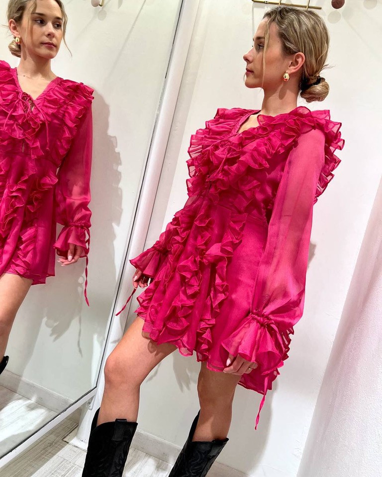 Vestito Jade con rouches fucsia Odì Odì Shop Online Vestito Jade con rouches fucsia Odì Odì