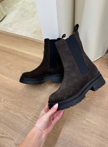 Shop Online Stivale anfibio in vera pelle scamosciata moro ovyè