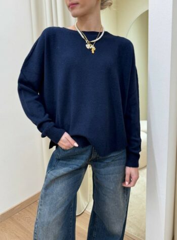 Shop Online Maglia over girocollo blu HaveOne