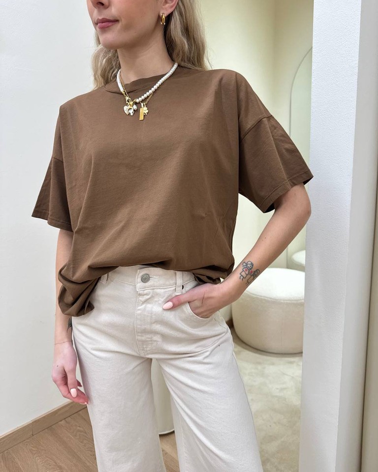 T-shirt oversize tabacco Vicolo Shop Online T-shirt oversize tabacco Vicolo