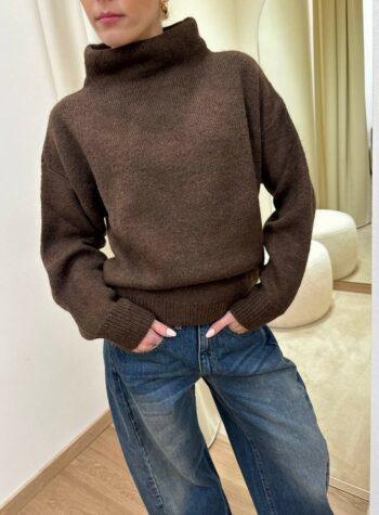 Shop Online Maglia collo cratere cioccolato HaveOne