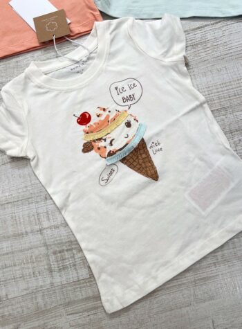 Shop Online T-shirt panna con stampa gelato Name it