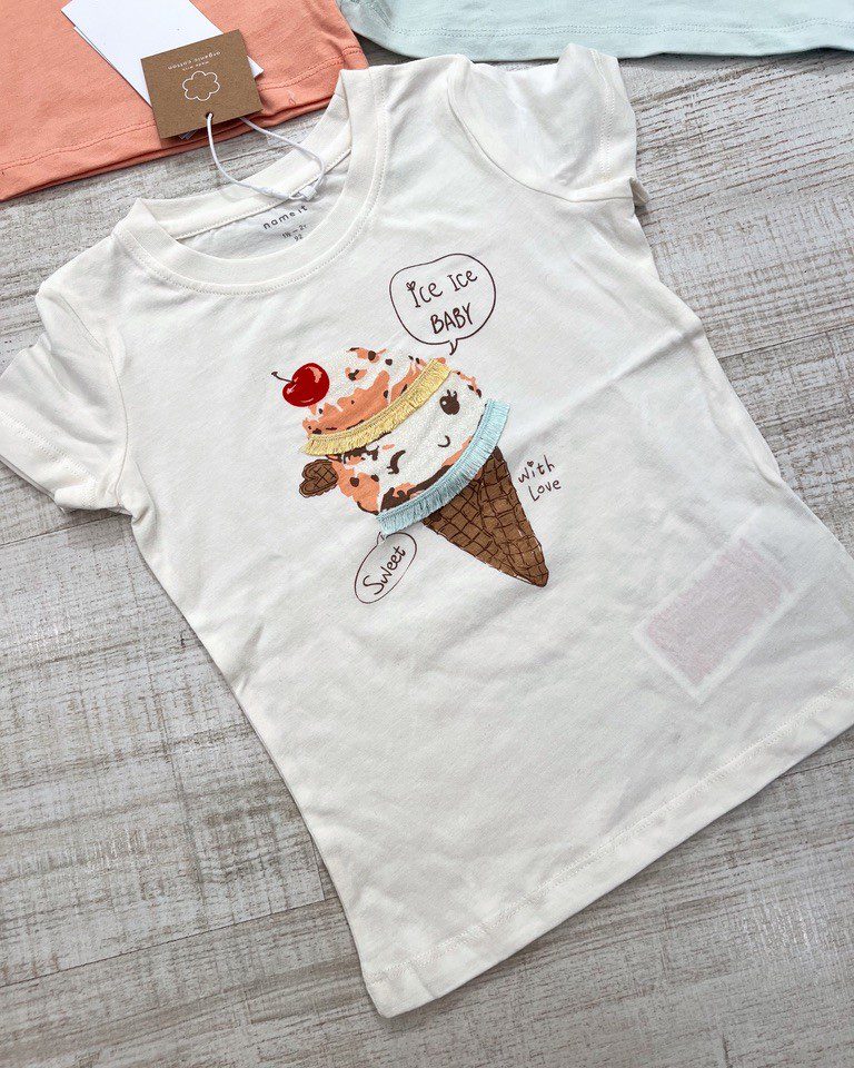 T-shirt panna con stampa gelato Name it Shop Online T-shirt panna con stampa gelato Name it