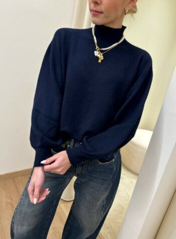 Shop Online Maglia over collo alto blu HaveOne