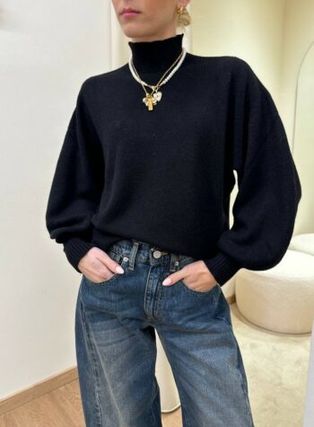 Shop Online Maglia over collo alto nero HaveOne