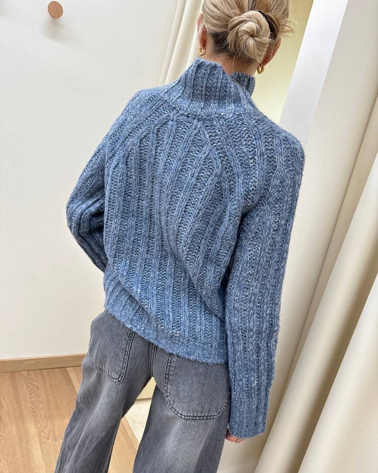 Maglione a scatoletta melange jeans Susy Mix Shop Online Maglione a scatoletta melange jeans Susy Mix