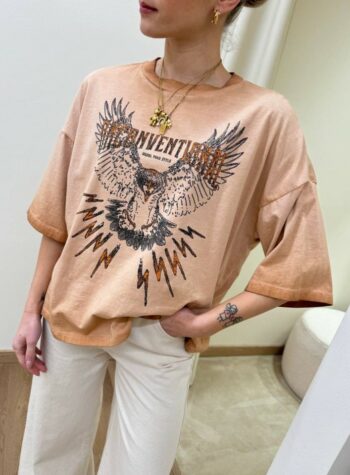 Shop Online T-shirt oversize pesca stampa aquila HaveOne