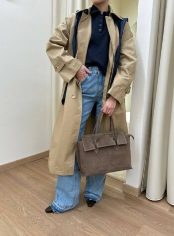 Shop Online Trench beige cappuccio nodo denim HaveOne
