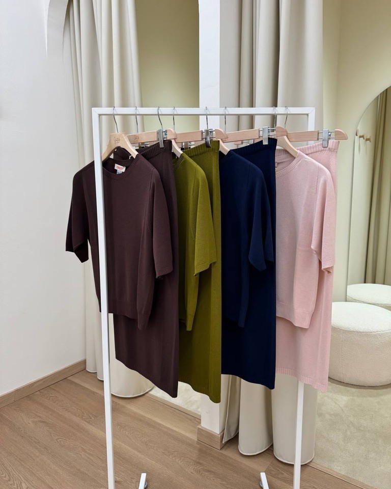 Maglia girocollo manica corta cioccolato Kontatto Shop Online Maglia girocollo manica corta cioccolato Kontatto