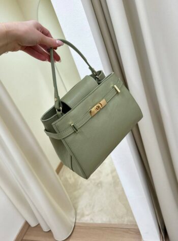 Borsa mini cartella verde salvia con fibbia Shop Online Borsa mini cartella verde salvia con fibbia