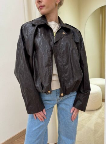 Shop Online Bomber in ecopelle moro HaveOne