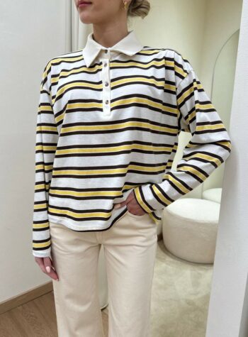 Shop Online Maglia polo righe panna, moro e giallo HaveOne