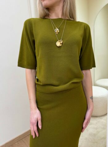 Shop Online Maglia girocollo manica corta olio Kontatto