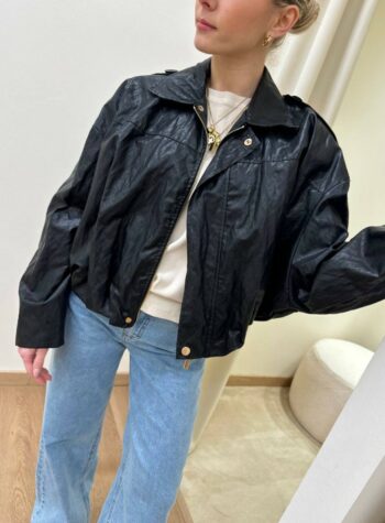 Shop Online Bomber in ecopelle nero HaveOne