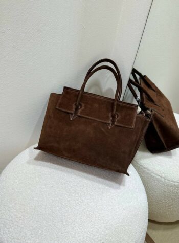 Borsa cartella in camoscio cioccolato Shop Online Borsa cartella in camoscio cioccolato