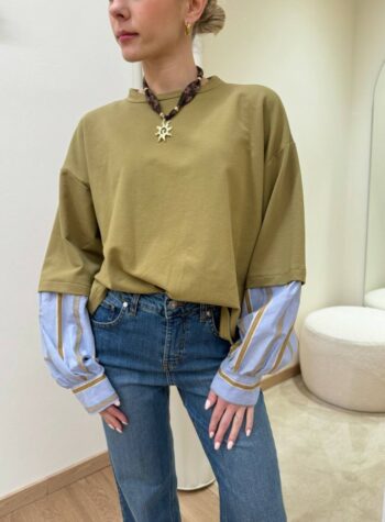 Shop Online Felpa over olio maniche a camicia Susy Mix