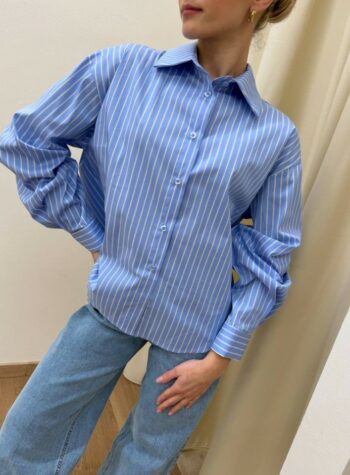 Shop Online Camicia over azzurra a righe HaveOne