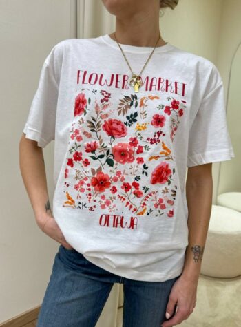 Shop Online T-shirt bianca "flower market" Susy Mix