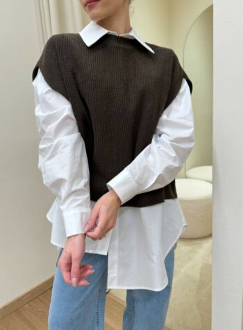 Shop Online Gilet in maglia inglese moro HaveOne