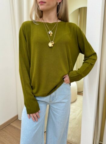 Shop Online Maglia scatoletta spacco dietro olio Kontatto