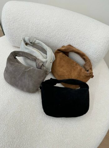 Shop Online Borsa in camoscio nera con nodo