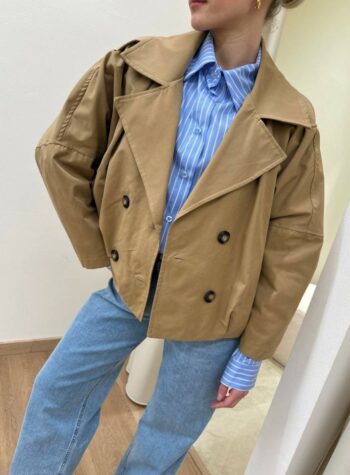 Shop Online Trench corto doppiopetto cammello HaveOne
