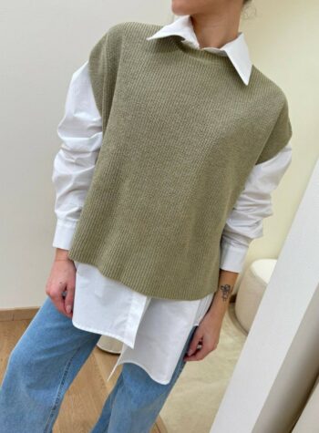 Shop Online Gilet in maglia inglese kaki HaveOne