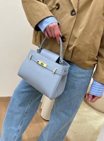 Borsa mini cartella azzurra con fibbia Shop Online Borsa mini cartella azzurra con fibbia