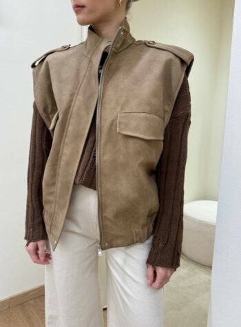 Shop Online Gilet dainetto caffé con tasche HaveOne