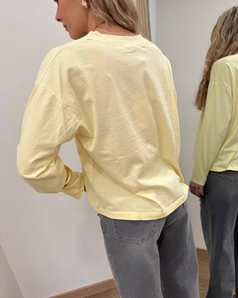 Maglia over scatoletta giallo pastello HaveOne Shop Online Maglia over scatoletta giallo pastello HaveOne