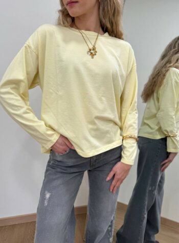 Shop Online Maglia over scatoletta giallo pastello HaveOne