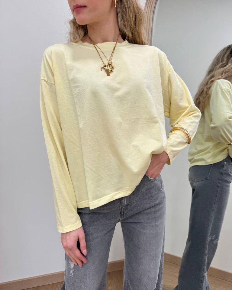 Maglia over scatoletta giallo pastello HaveOne Shop Online Maglia over scatoletta giallo pastello HaveOne