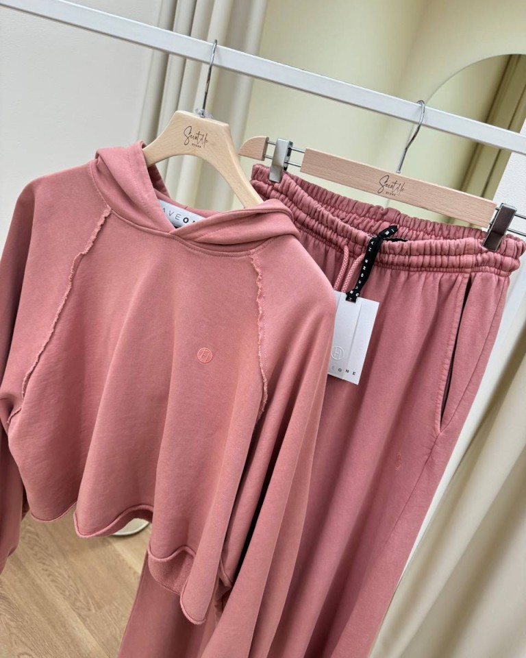 Felpa crop cappuccio rosa antico HaveOne Shop Online Felpa crop cappuccio rosa antico HaveOne