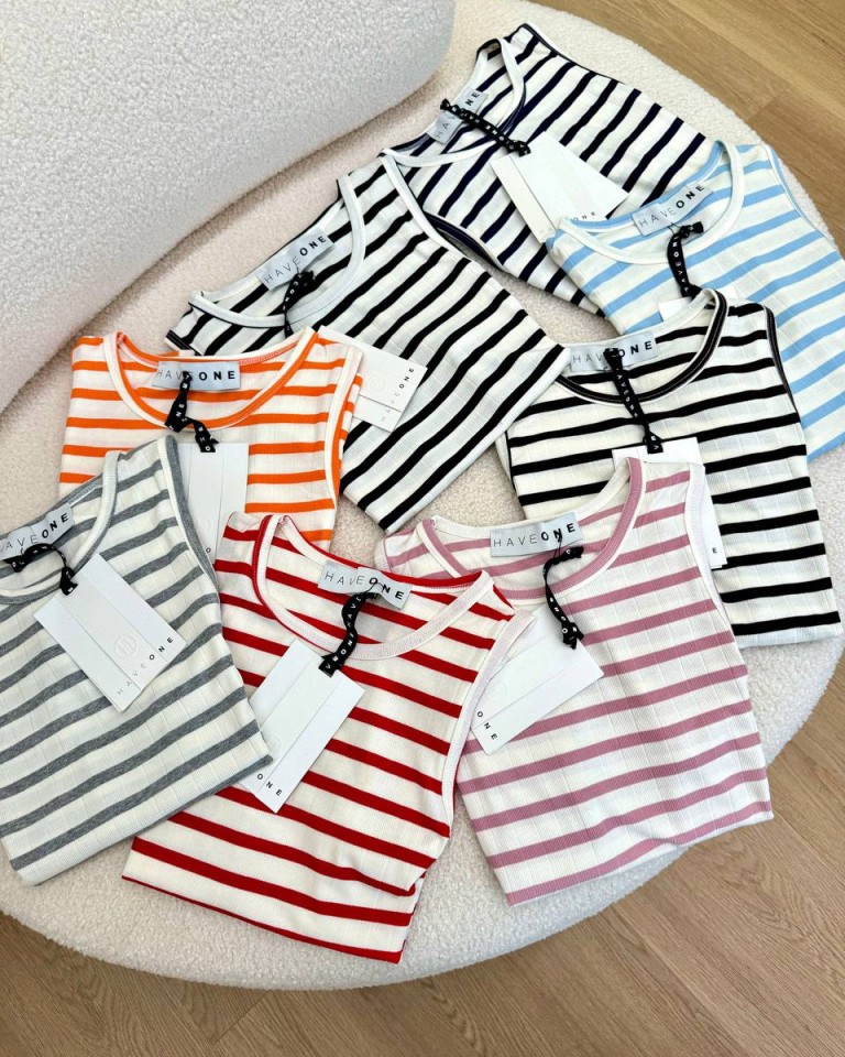Canotta rigata rosso panna HaveOne Shop Online Canotta rigata rosso panna HaveOne