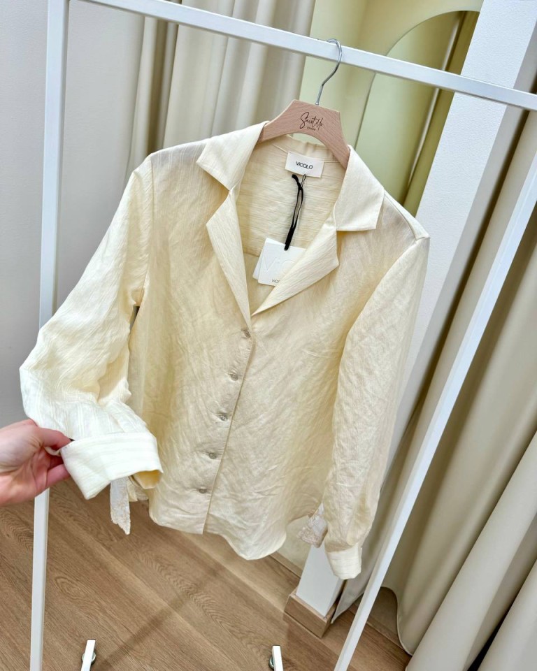 Camicia over pizzo burro Vicolo Shop Online Camicia over pizzo burro Vicolo