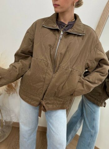 Shop Online Piumino trapuntato in cotone fango Susy Mix