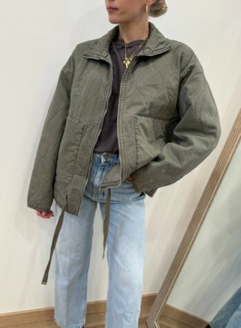 Shop Online Piumino trapuntato in cotone verde militare Susy Mix