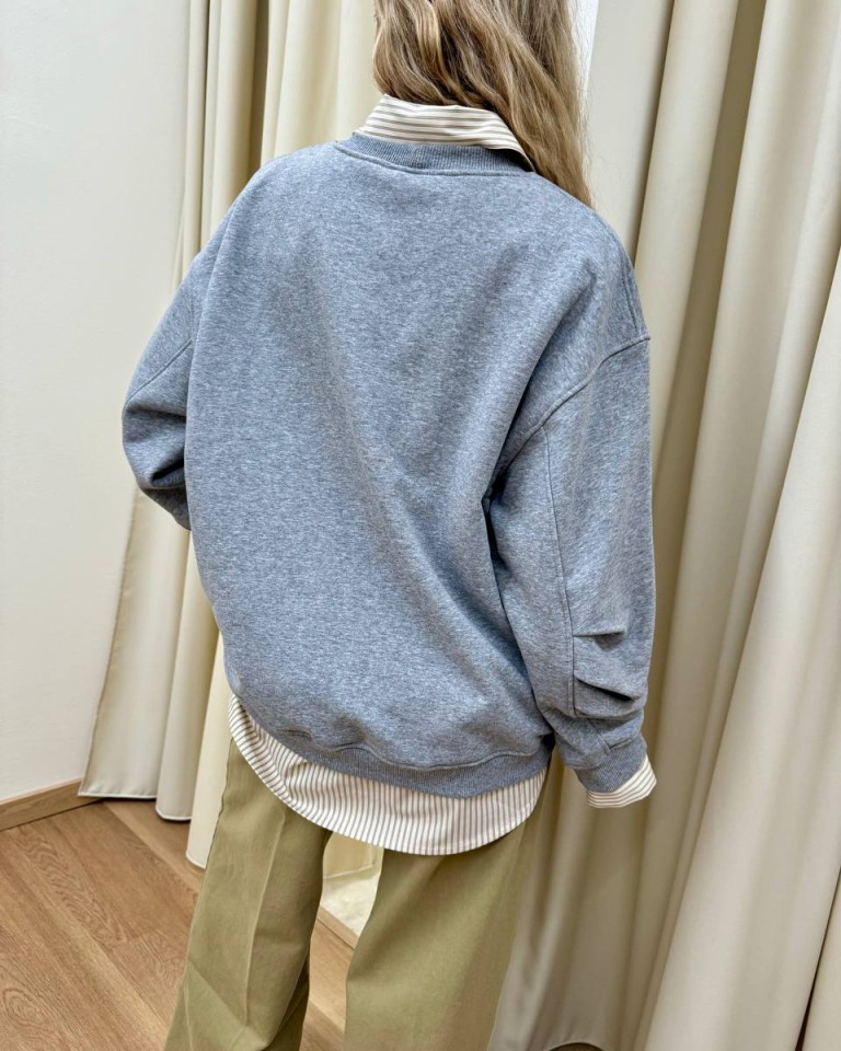 Felpa over grigia scritta "Balance" Vicolo Shop Online Felpa over grigia scritta "Balance" Vicolo