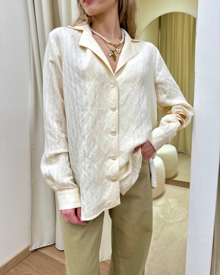 Camicia over pizzo burro Vicolo Shop Online Camicia over pizzo burro Vicolo