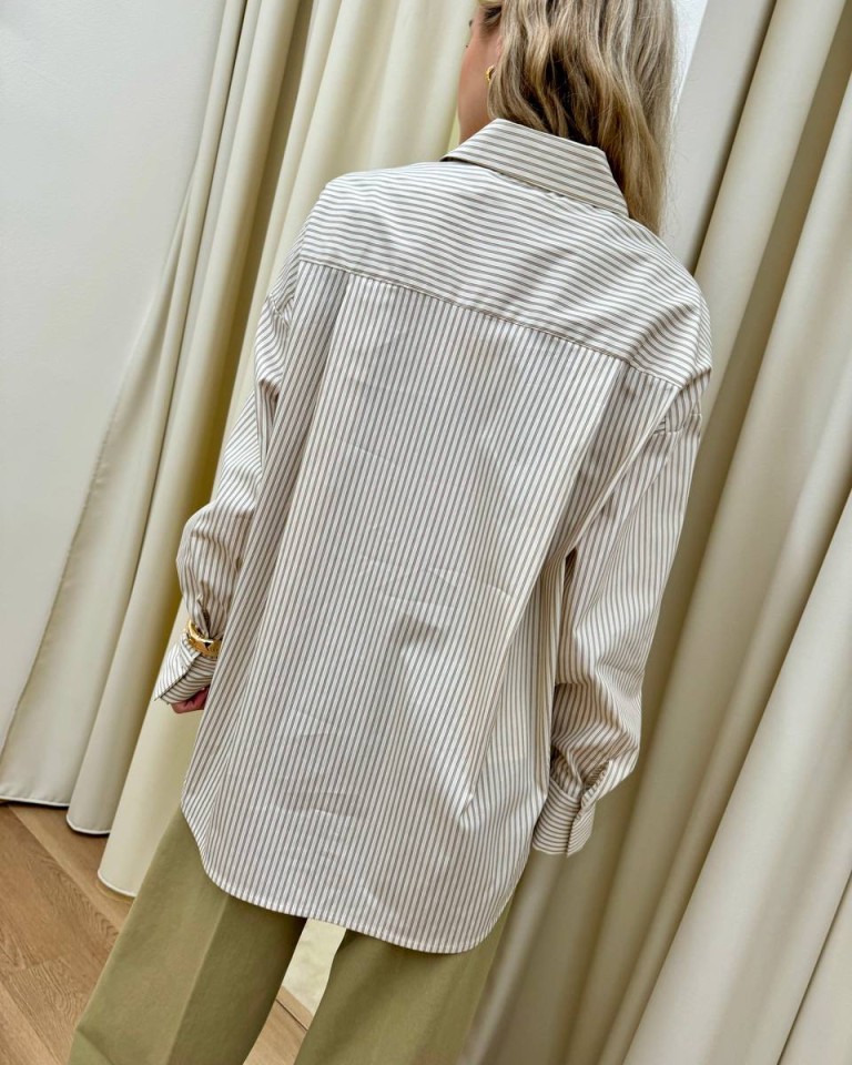 Camicia righe burro e caffè Vicolo Shop Online Camicia righe burro e caffè Vicolo