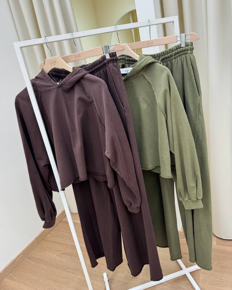 Felpa crop cappuccio olio HaveOne Shop Online Felpa crop cappuccio olio HaveOne