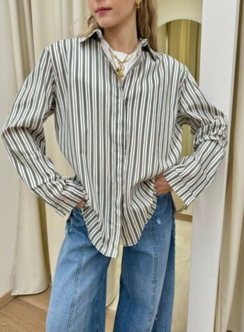 Shop Online Camicia lunga righe verde HaveOne